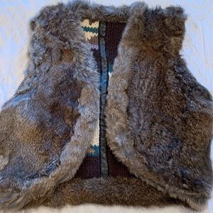 LaRok Real Rabbit Fur Reversible Vest in a Small.